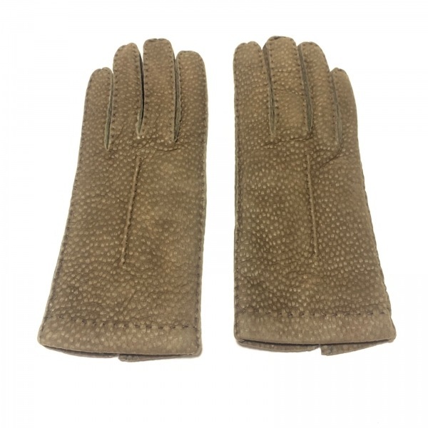 セルモネータグローブス Sermoneta gloves - レザー ダークブラウン レディース 美品 手袋_画像2