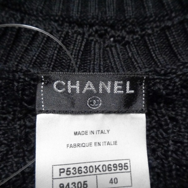 シャネル CHANEL 半袖セーター/ニット サイズ40 M P53630 - 黒 レディース 2016年 トップス_画像3