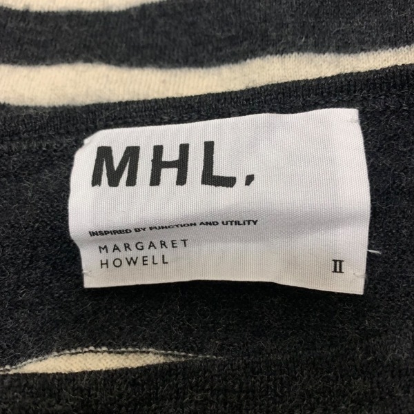 エムエイチエル MHL. 長袖セーター/ニット サイズ2 M - 白×黒 レディース クルーネック/ボーダー トップス_画像3