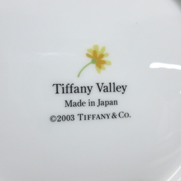 ティファニー TIFFANY&Co. バレー 陶器 アイボリー×ライトブルー×マルチ プレート×2点/花柄 新品同様 食器_画像3