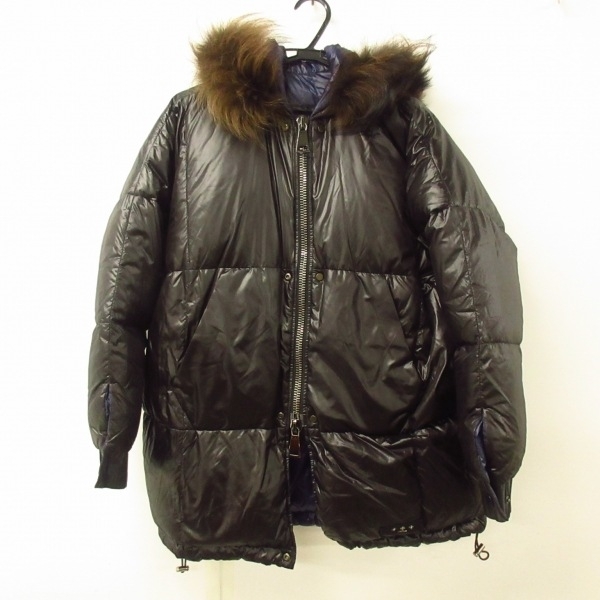 ta tiger sTATRAS down coat size 01 S UTK17A405 - black × dark brown lady's long sleeve / fur / winter coat 