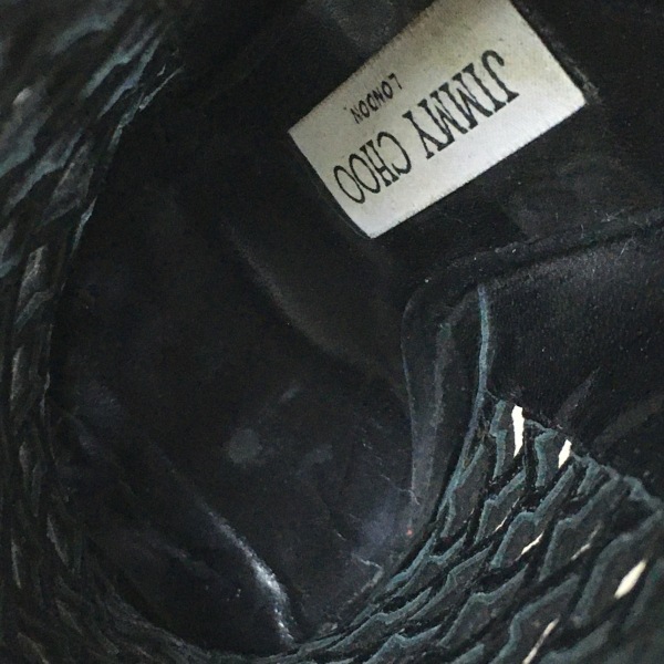 ジミーチュウ JIMMY CHOO ショートブーツ 36 1/2 - スエード 黒 レディース 編み込み/オープントゥ 靴_画像8
