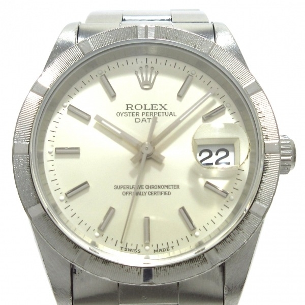 ROLEX(ロレックス) 腕時計 オイスターパーペチュアルデイト 15210 メンズ SS/エンジンターンドベゼル/12コマ シルバー