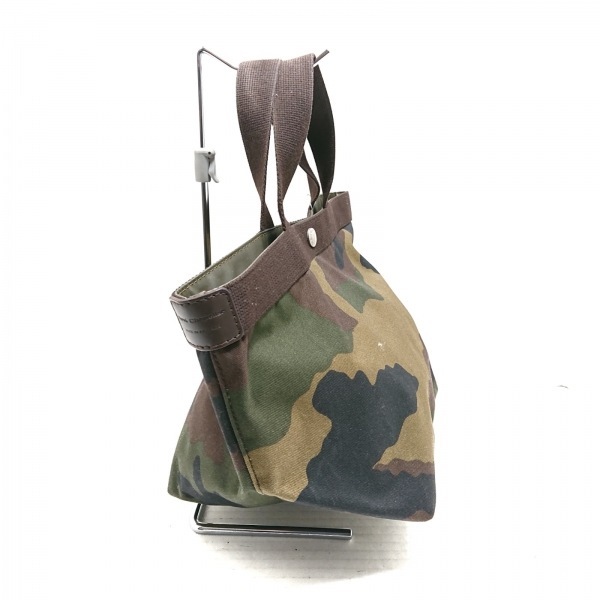  Herve Chapelier Herve Chapelier tote bag ko-te.la boat type tote bag M nylon khaki × dark brown × black C line / camouflage pattern bag 