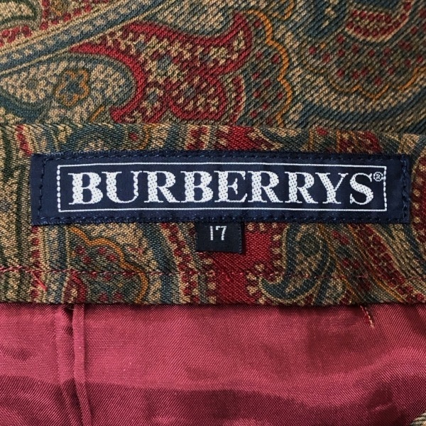 バーバリーズ Burberry's ロングスカート サイズ17 XL - ボルドー×ダークグリーン×ベージュ レディース ペイズリー柄 ボトムス_画像3