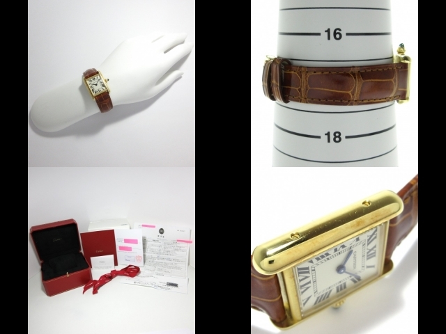 Cartier(カルティエ) 腕時計 タンクルイSM W1529856 レディース K18YG/革ベルト アイボリーの画像10