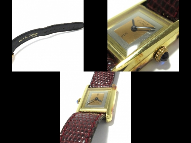 Cartier(カルティエ) 腕時計 マストタンクヴェルメイユ レディース 925 スリーカラーゴールドの画像10