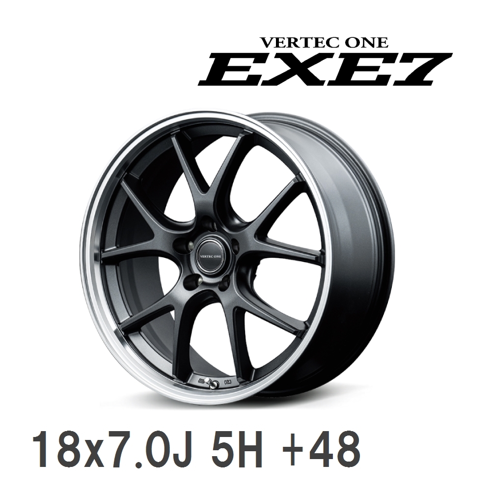 【MID】 VERTEC ONE EXE5 V selection 18x7.0J +48 114 5H セミグロスガンメタ/リムポリッシュ/ブラック アルミホイール 4本セット_画像1