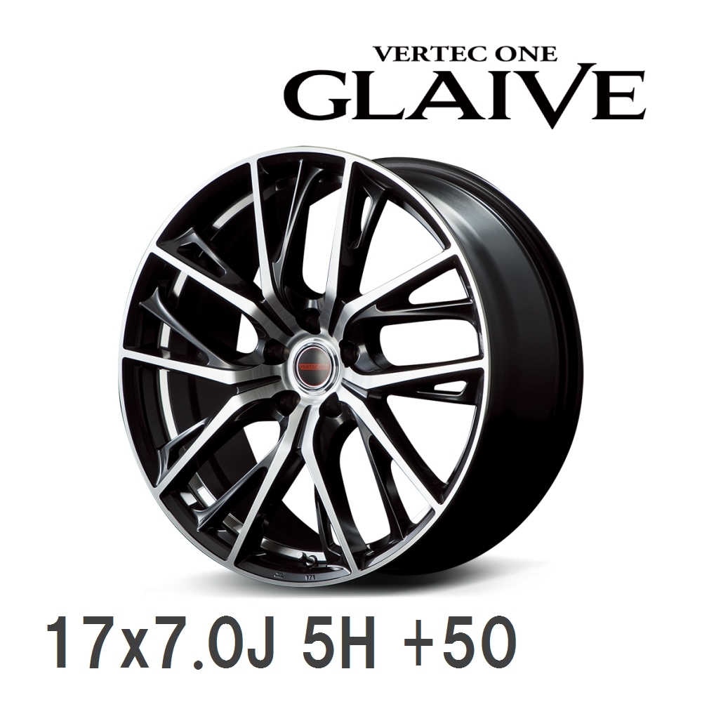 【MID/マルカサービス】 VERTEC ONE GLAIVE 17x7.0J +50 114 5H ダイヤモンドブラックポリッシュ/UCDC アルミホイール 4本セット_画像1