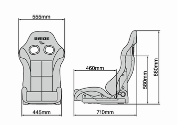 [BRIDE] sport reclining seat edirb 171 gray stitch carbon made shell standard cushion [G71PLC(G71PLZ)]