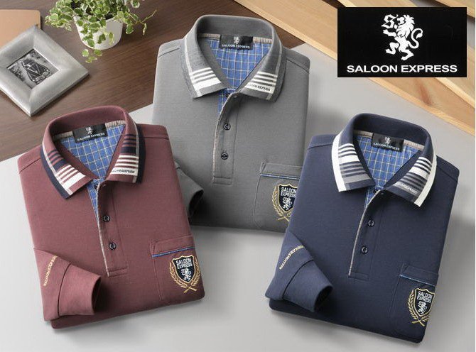 SALOON EXPRESS/サルーンエクスプレス　裏起毛ポロシャツ３色組　Mサイズ_画像2