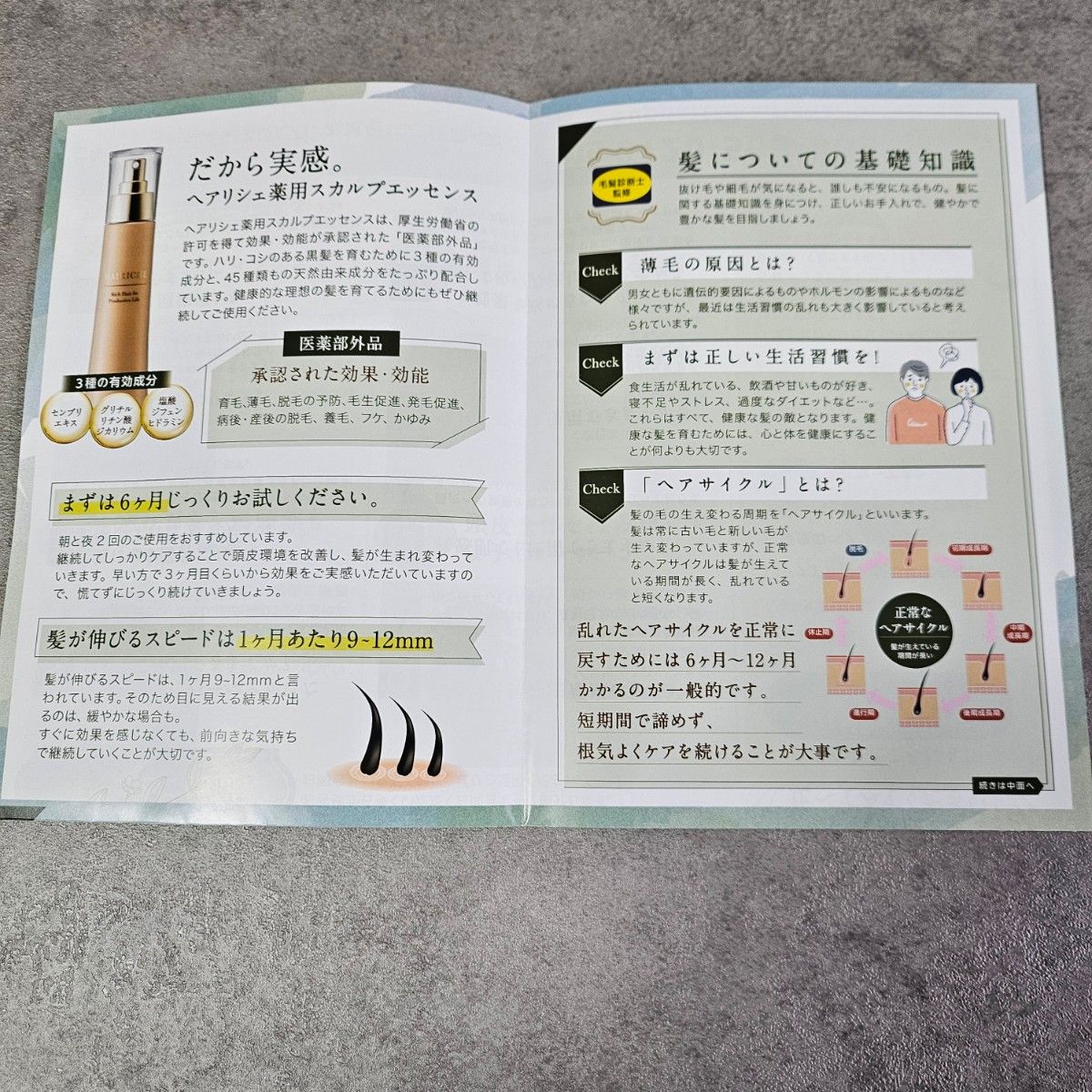 hairiche ヘアリシェ 育毛 薬用スカルプエッセンス 取扱説明書つき