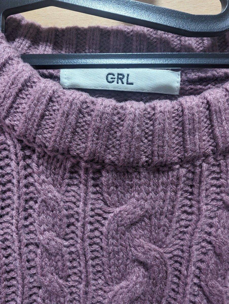 GRL グレイル セーター ニット 長袖 フリーサイズ パープル レディース ランキング トレンド 冬服 激安 コーデ