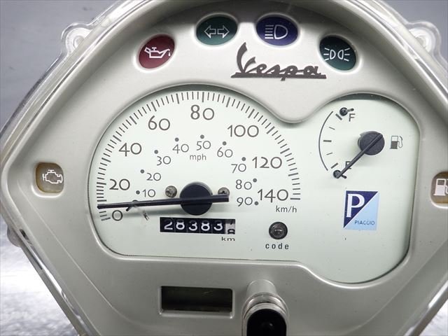 εFT30-3 Vespa ベスパ LX150IE ZAPM6820 FI 純正 スピードメーター 動作正常！破損無し！走行距離28383km_画像2