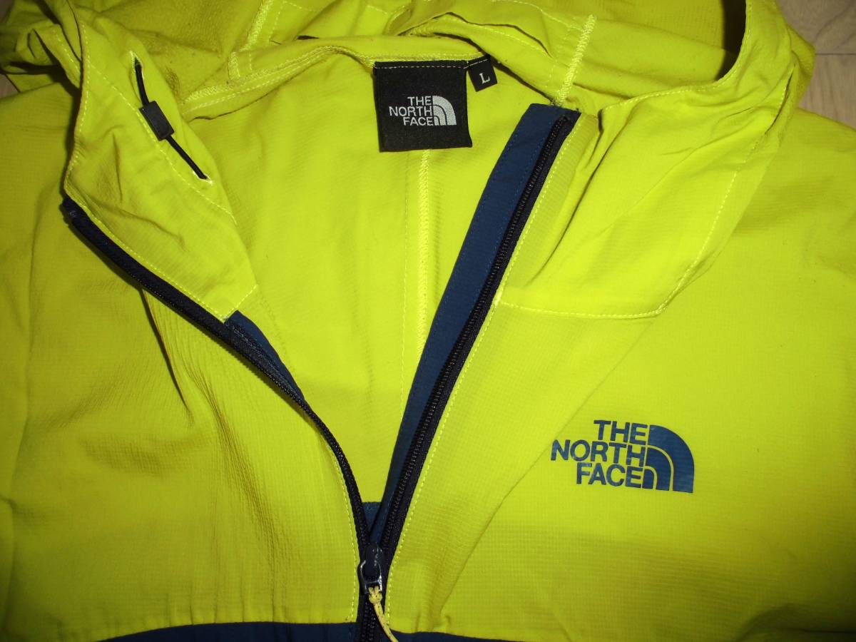 良品★THE NORTH FACE ザ・ノースフェイス ポケッタブル収納 防風/撥水 ナイロン フーディ ジャケット L_画像2