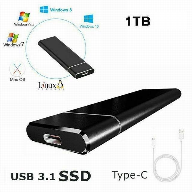 1TB 外付けSSD ドライブ USB3.1 SSD外付け ポータブル ソリッドステート Type-C SSD 耐衝撃 PC/Mac/Windows/XBox適用 シルバー_画像6