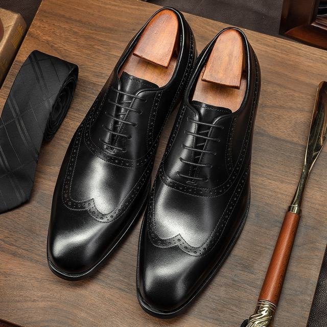 メンズビジネスシューズ　メンズシューズ 紐靴　牛革　本革　革靴　フォーマル　紳士靴　イギリス風 歩きやすい 快適　ブラック　25.5cm