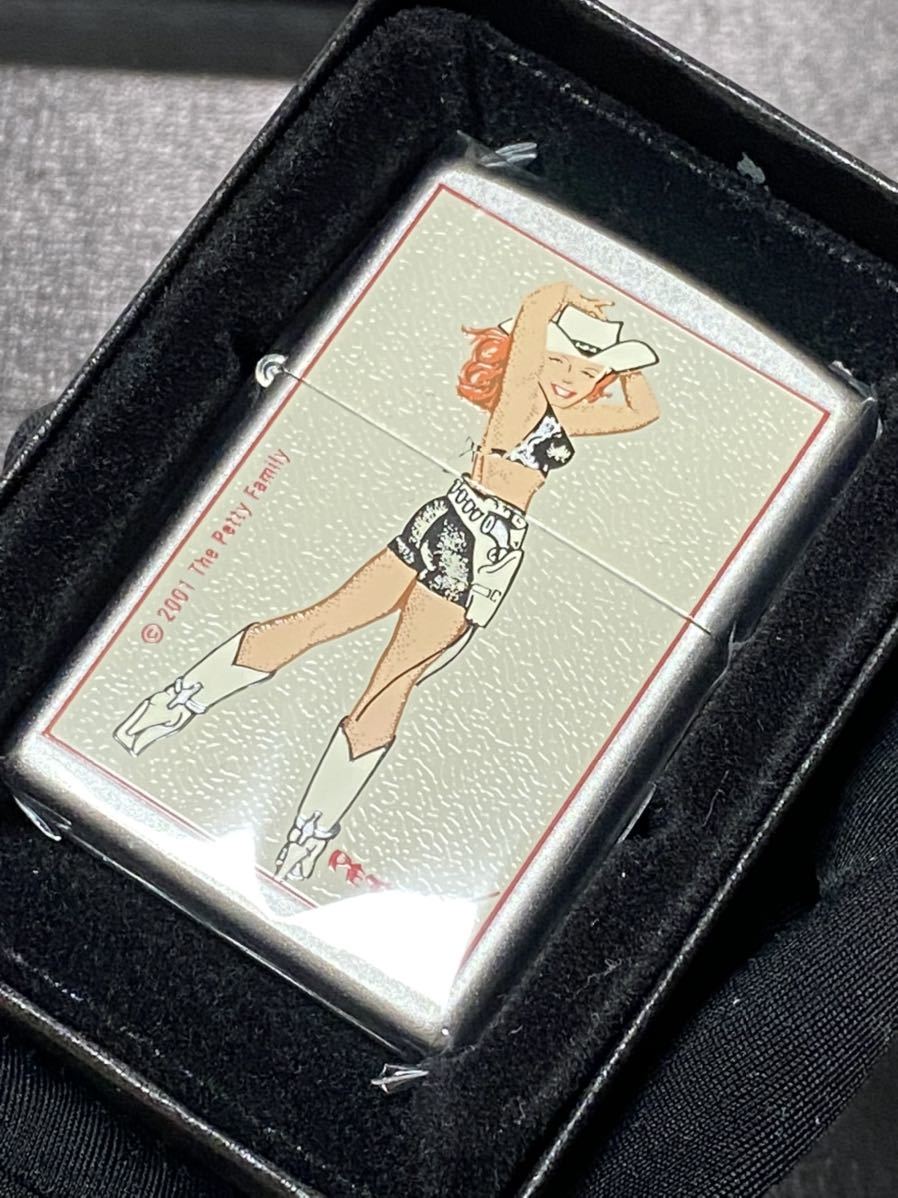 zippo ペティーガール ヴィンテージ シルバー 希少モデル ヴィンテージ 2001年製 PETTY GIRL ケース 保証書付き