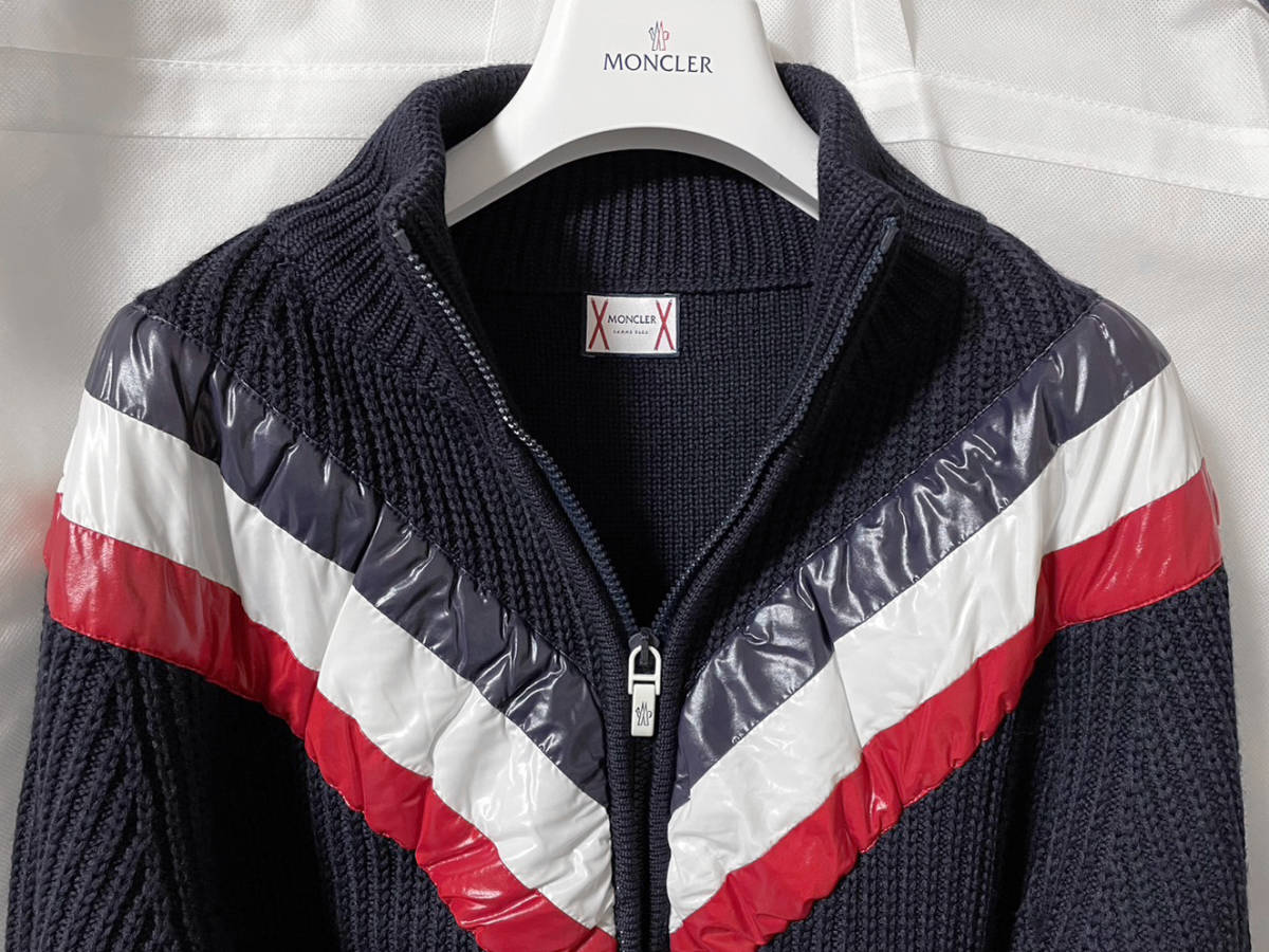 MONCLER GAMME BLEU モンクレール ガムブルー ニット ジャケット サイズL*トムブラウン ベスト コート ナイロン ウール パーカー_画像2