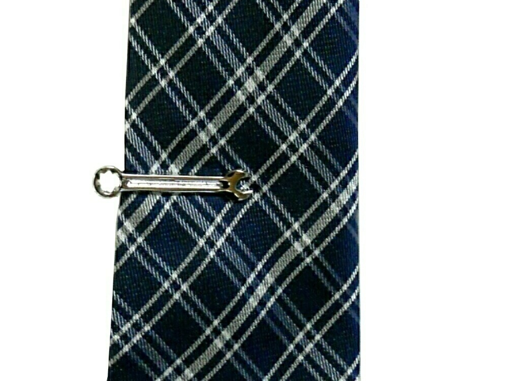 * галстук булавка Uni -k гаечный ключ ключ инструмент серебряный [ бесплатная доставка ]*