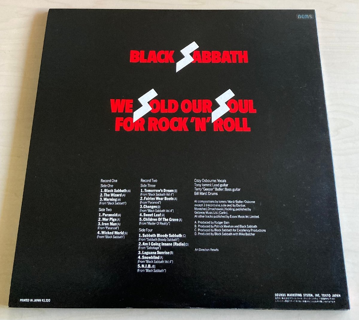 LPA22875 ブラック・サバス BLACK SABBATH / ウイ・ソールド・アワ・ソウル・フォー・ロックンロール 国内盤LP 盤良好 2枚組_画像2