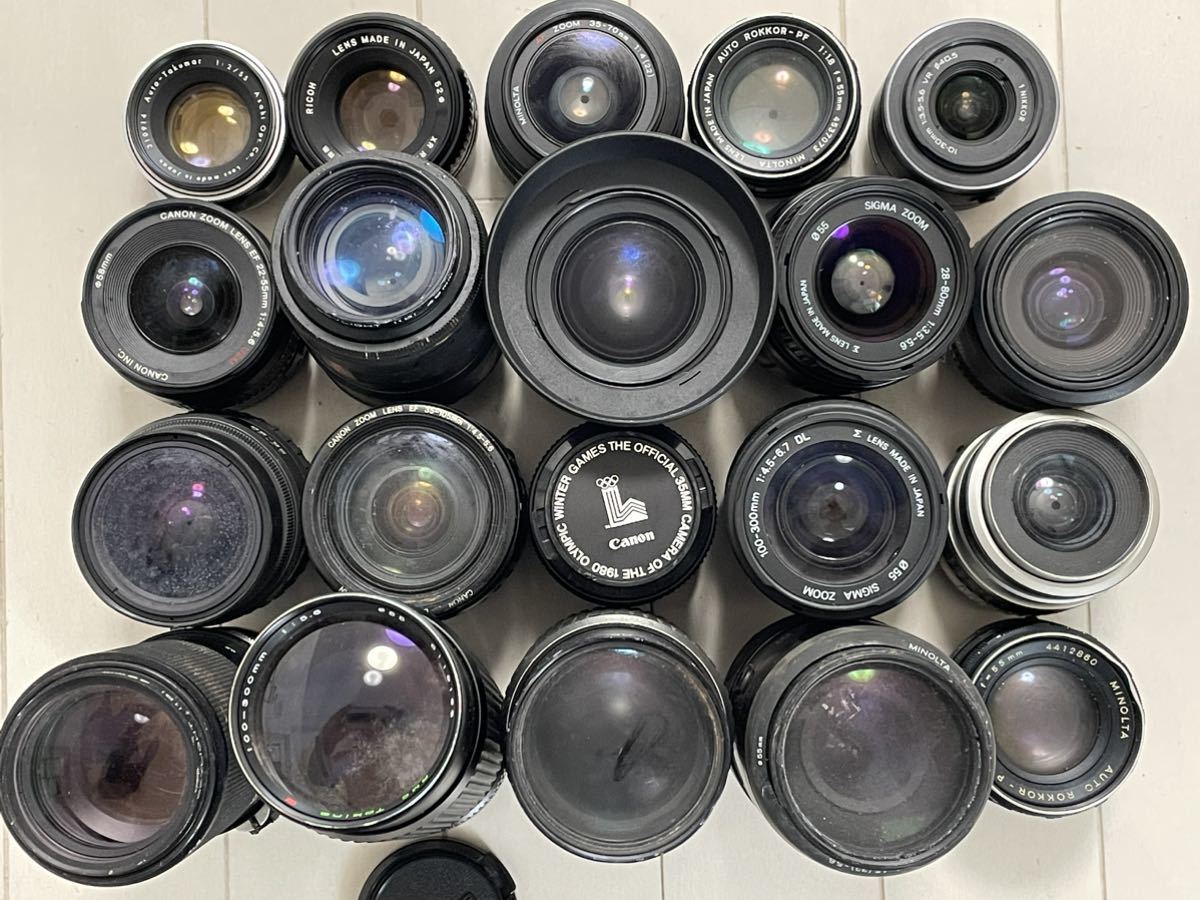 ジャンク扱い　カメラレンズ　20点　PENTAX 　Nikon　CANON　RICOH　SIGMA等　メーカー色々　まとめ　大量　同梱不可_画像2