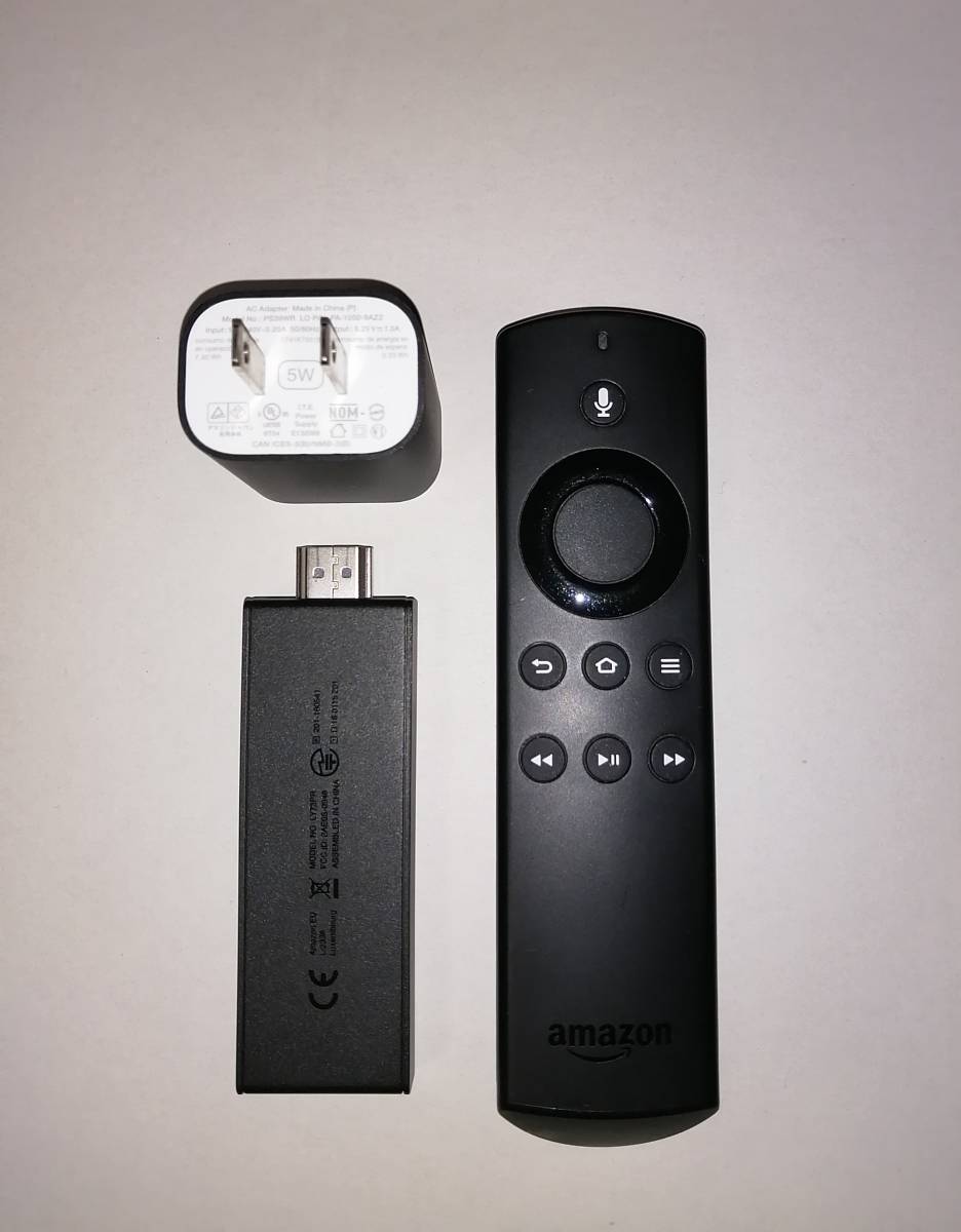 第2世代　Amazon Fire TV Stick アマゾン TVスティック リモコン/アダプター/USBケーブル/HDMIケーブル付き USED _画像2