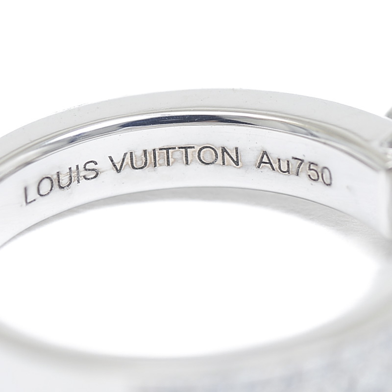  Louis * Vuitton балка g блокировка ito кольцо K18WG/ diamond #53 бренд деталь 