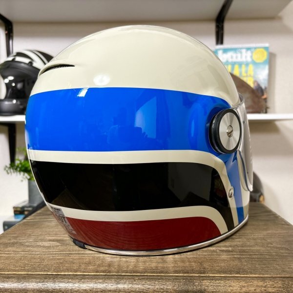 ★BELL BULLITT SPEEDWAY GLOSS VINTAGE WHITE/BLUE ベル ブリット フルフェイスヘルメット グロスヴィンテージホワイト/L 安心の即納ですの画像4