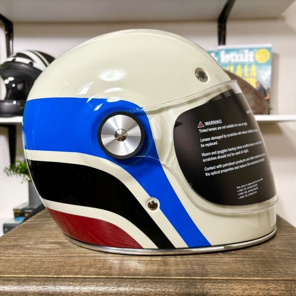 ★BELL BULLITT SPEEDWAY GLOSS VINTAGE WHITE/BLUE ベル ブリット フルフェイスヘルメット グロスヴィンテージホワイト/L 安心の即納ですの画像1