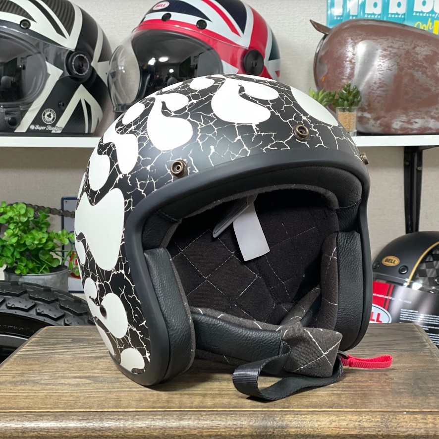 新品☆URBAN HELMETS TRACER アーバン ヘルメット ジェットヘルメット ファイアーパターン ホワイト/L 輸入品 DOT規格_画像3