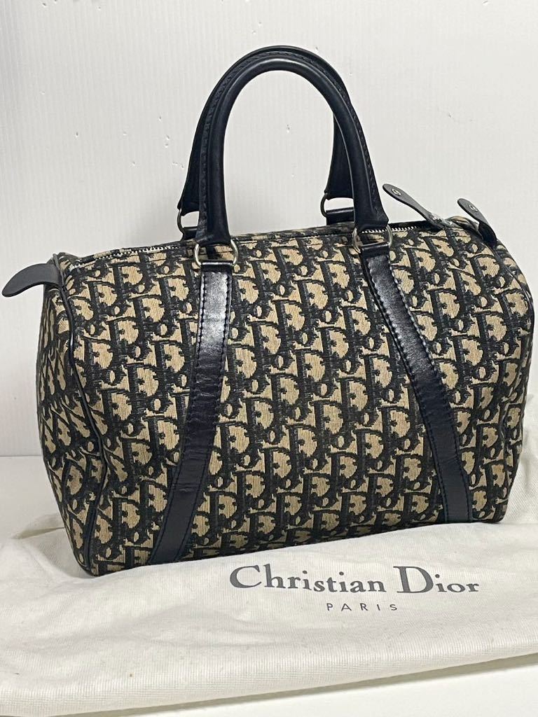aa 02■極美品 Christian Dior クリスチャンディオール トロッター ハンドバッグ ミニボストンバッグ 保管袋付属