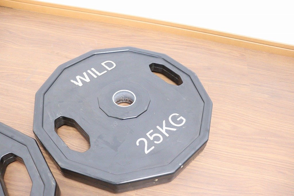 J4422◆WILD FIT◆ラバープレート◆オリンピックプレート◆25kg×2◆径50mm◆現状品◆計50kg_画像4