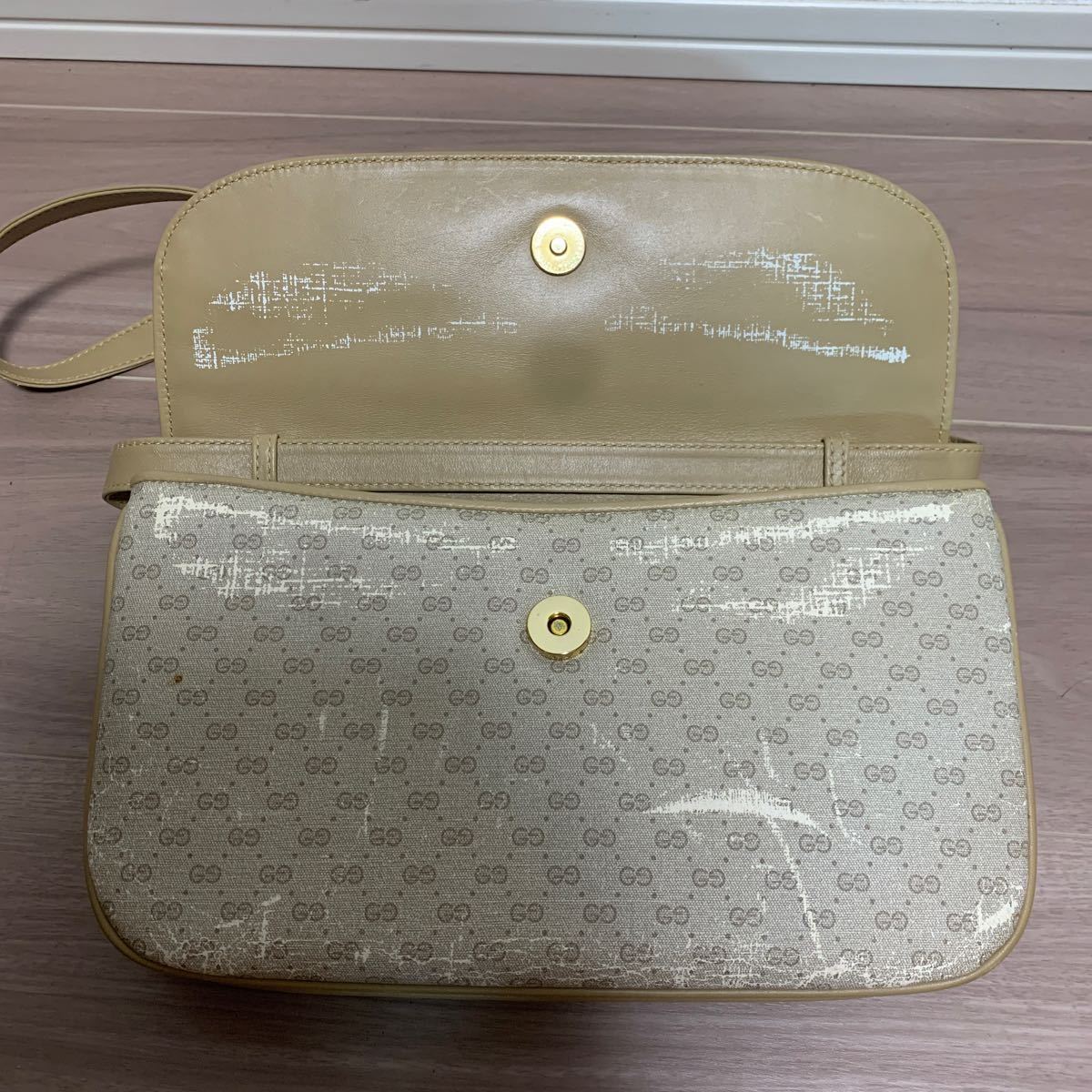 Gucci オールドグッチ ショルダーバッグ 004-106-0024 マイクロGG柄 インターロッキングG PVC レザー ゴールド金具_画像7