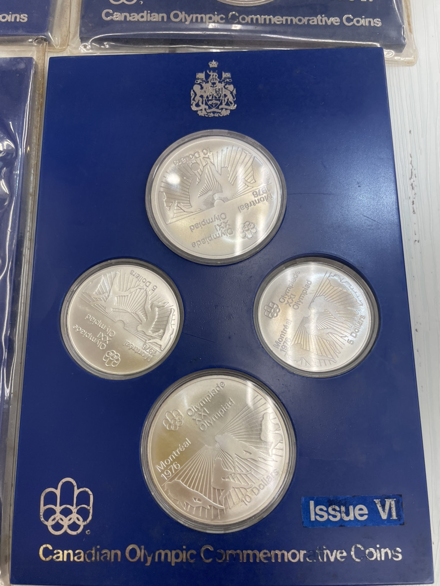 ☆GOL☆カナダ オリンピック Canadian Olympic Commemorative Coins lssueⅡ、Ⅳ、Ⅴ、Ⅵ、1976年 銀貨 １枚フィルムなし フィルム傷ありの画像2