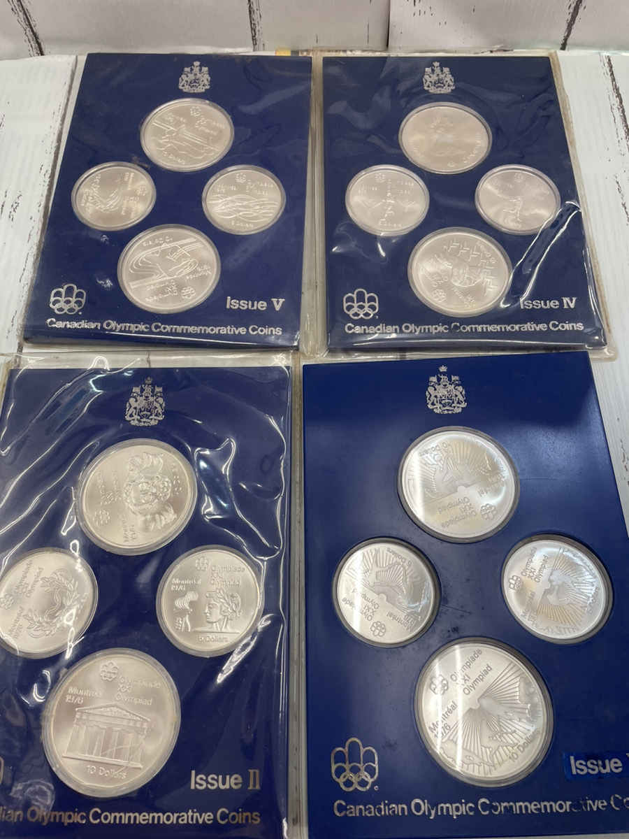 ☆GOL☆カナダ オリンピック Canadian Olympic Commemorative Coins lssueⅡ、Ⅳ、Ⅴ、Ⅵ、1976年 銀貨 １枚フィルムなし フィルム傷ありの画像1