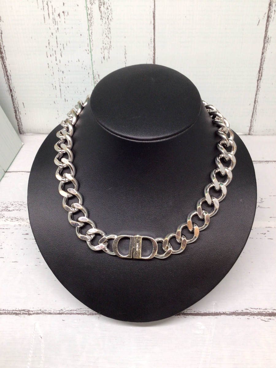 【感謝価格】 ☆GOL☆【ChristianDior】 クリスチャンディオール CDアイコン 185.6g チェーンリンクネックレス ネックレス(トップつき)