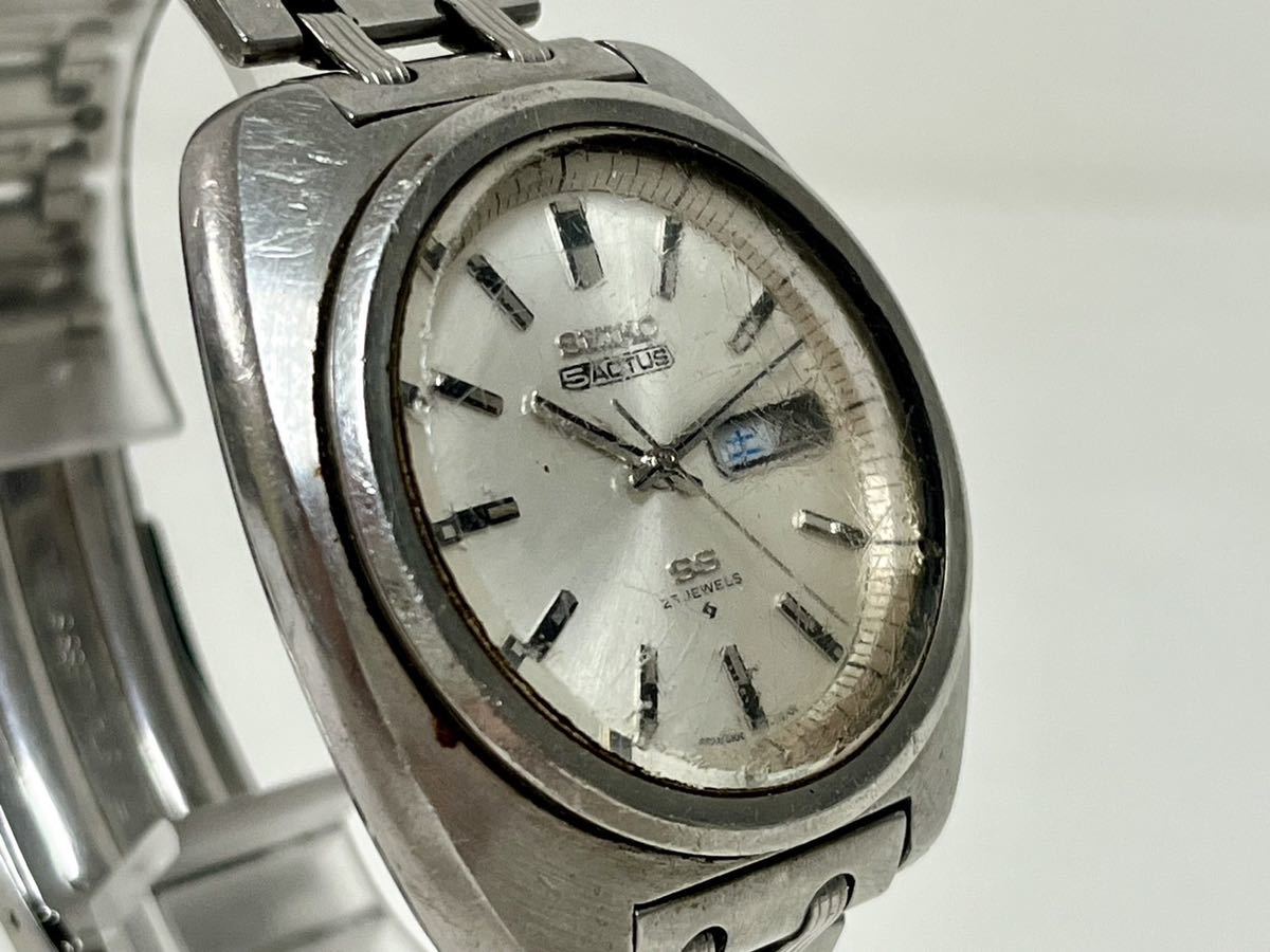 2h SEIKO 5 ACTUS セイコー 自動巻き メンズ 腕時計 6106-7440 デイデイト シルバー 文字盤 SS 25石 AT オートマチック_画像6