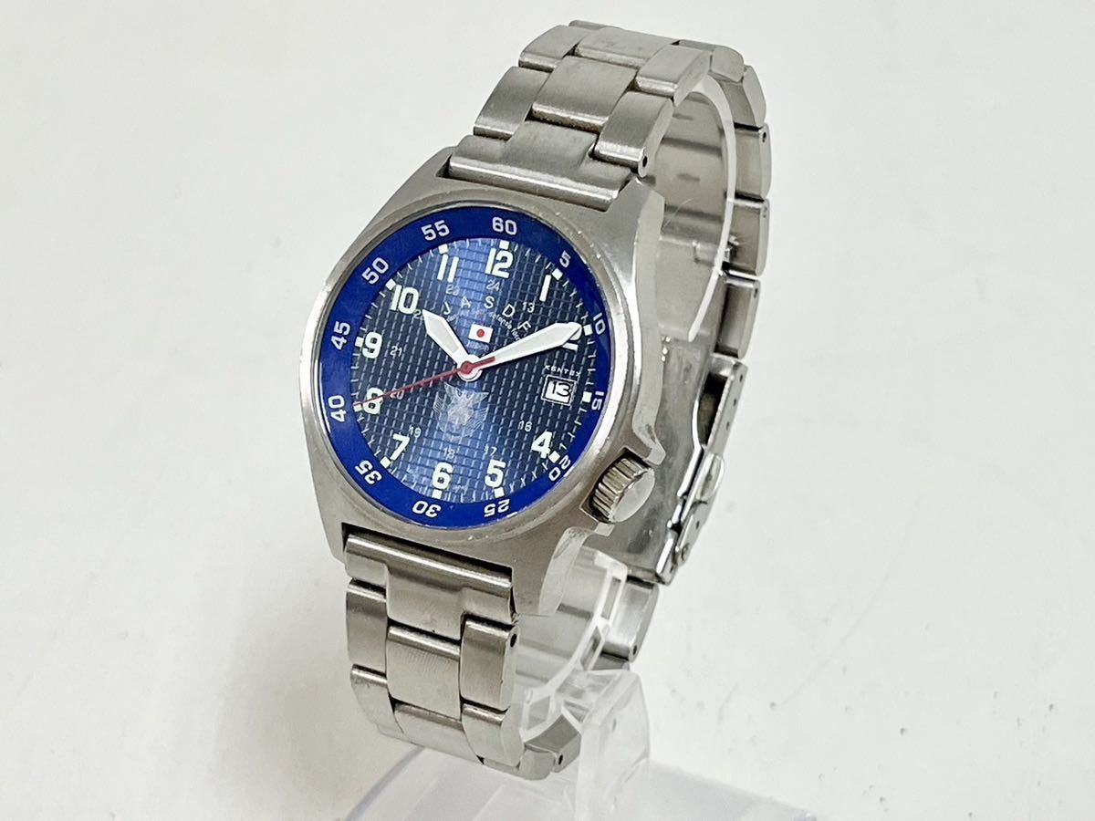 2h battery replaced KENTEX kentex JASDF aviation self .. quartz men's wristwatch Date blue blue face QZ