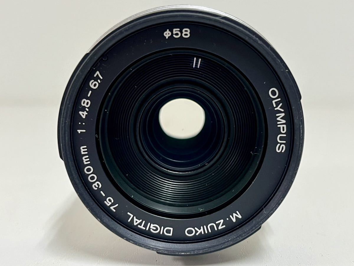 2h OLYMPUS オリンパス M.ZUIKO DIGITAL 75-300mm 1:4.8-6.7 ED Φ 58 150-600mm Equiv. 135 MSC デジタル 一眼 カメラ レンズ シルバー_画像3