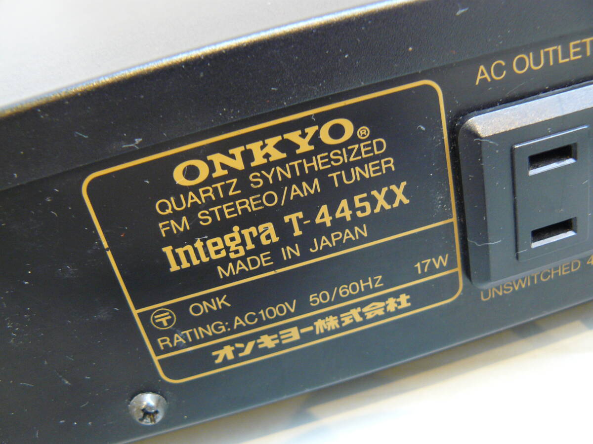 29675●オンキョー ONKYO FMステレオ/AMチューナー Integra T-445XX　通電◯_画像6