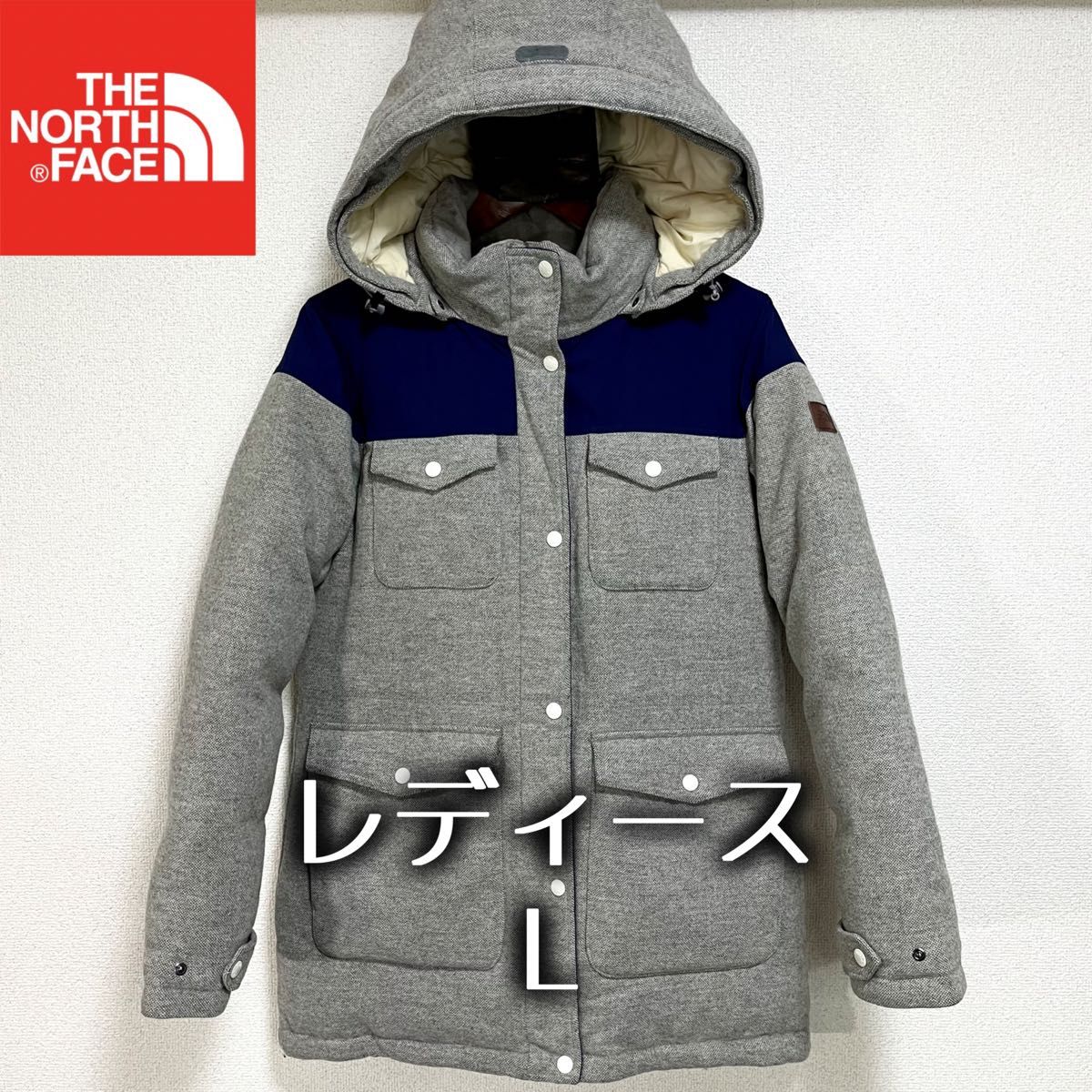 人気 THE NORTH FACE ダウンジャケット レディースL フード着脱可 ダウンコート グースダウン ホワイトレーベル