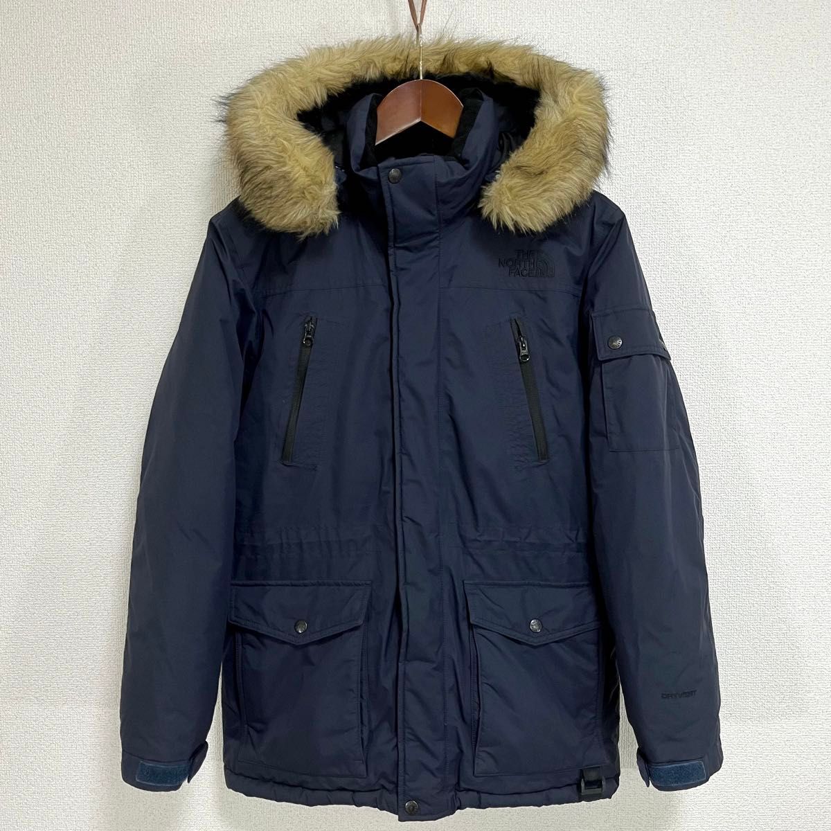 美品人気 ノースフェイス ダウンジャケット メンズS 透湿防水 フード着脱可 THE NORTH FACE グースダウン ロゴ刺繍