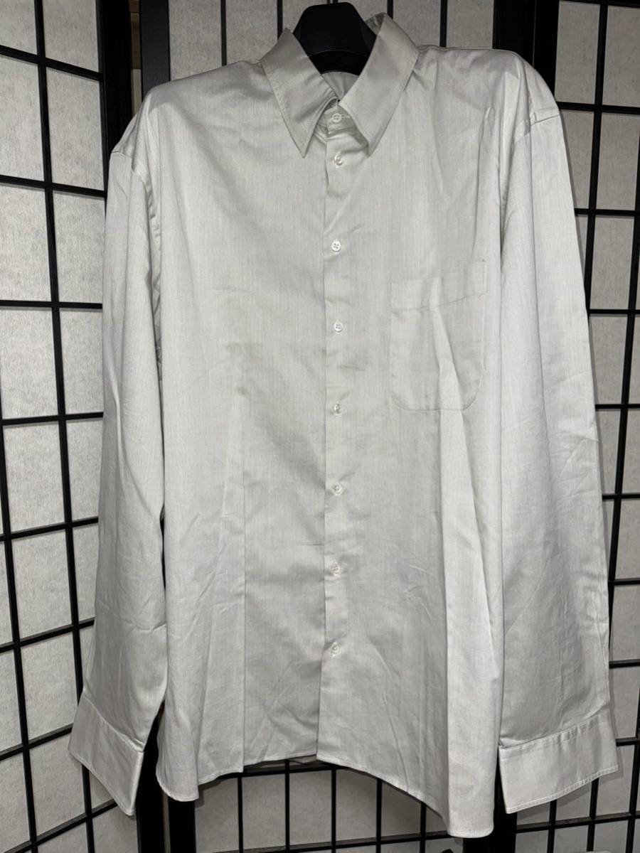 ジョルジオアルマーニ　Yシャツ　綿100% グレー系　首回り45cm 3L相当　イタリア製_画像1