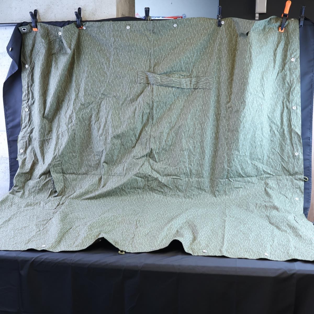 東ドイツ軍放出品 東独 レインドロップ ポンチョ テント 軍幕 シュトリヒタン キャンプ #S-6409_画像7