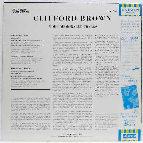 Clifford Brown / More Memorable Tracks (LP) クリフォード・ブラウン / モア・メモラブル・トラックス BLUENOTE 帯付き _画像2