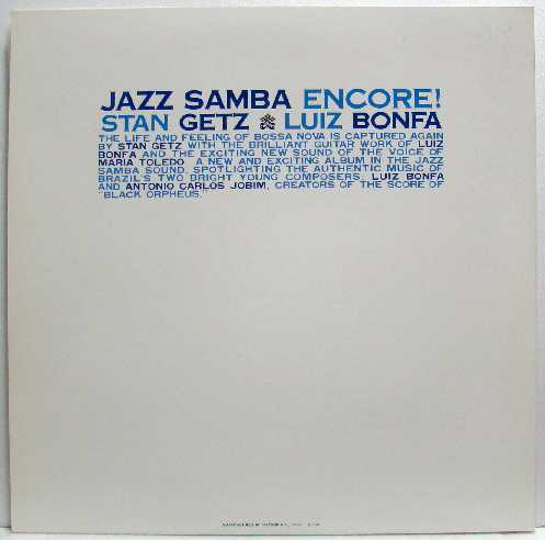 Jazz Samba Encore!/Stan Getz,Luiz Bonfa (LP) ジャズ・サンバ・アンコール / サタン・ゲッツ、ルイス・ボンファ　解説付_画像2