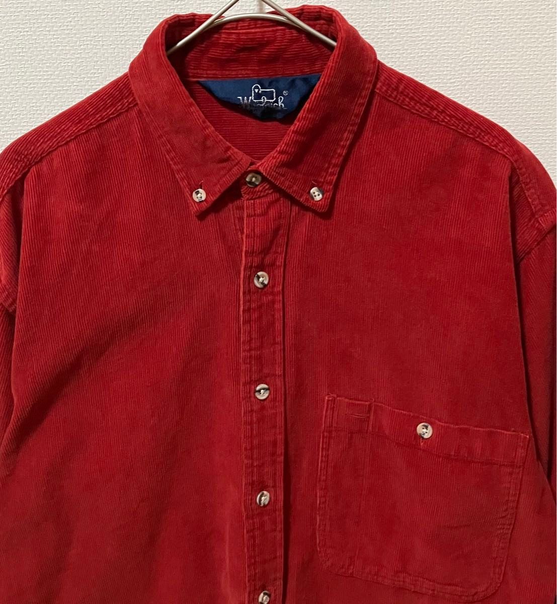 WOOLRICH ウールリッチ 80s〜90s コーデュロイ　ボタンダウンシャツ　紺タグ