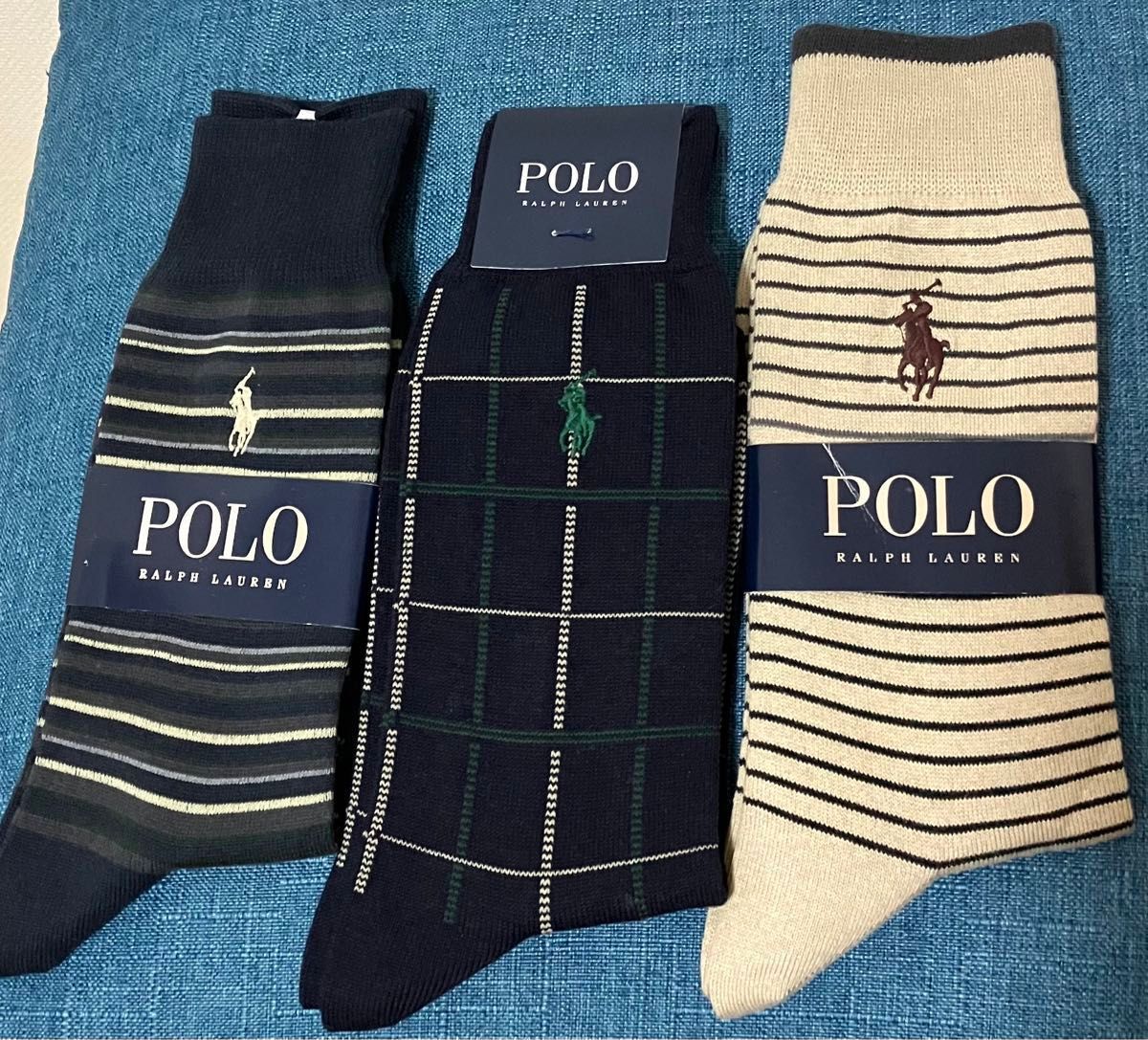 新品未使用タグ付　POLO RALPH LAUREN ラルフローレン　ポニー刺繍ロゴ　５足セットソックス　セット靴下