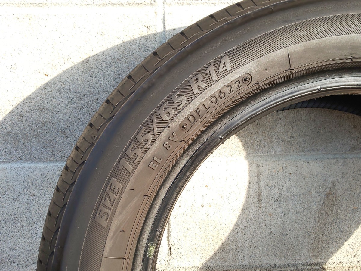 訳アリ 送料無料！中古 6分山 NEXTRY 155/65R14 1本 夏タイヤ BRIDGESTONE ブリヂストン ネクストリー 国産タイヤ スペアタイヤに 軽自動車_2022年6週 製造